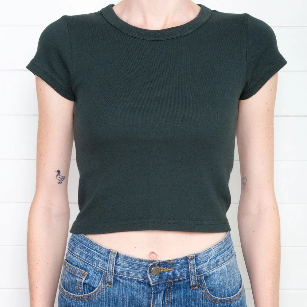 Brandy Melville dark green ashlyn top
